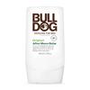 Bulldog Original After Shave Balm - hvit flaske med lokk i bunnen. Stor brun Bull Dog logo, grønn og brun skrift