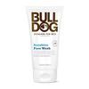 Bulldog Sensitive Face Wash - hvit tube med sort logo og blå og brun skrift