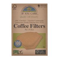 If You Care kaffefilter no. 4 ubleket Ø - 100 stk.