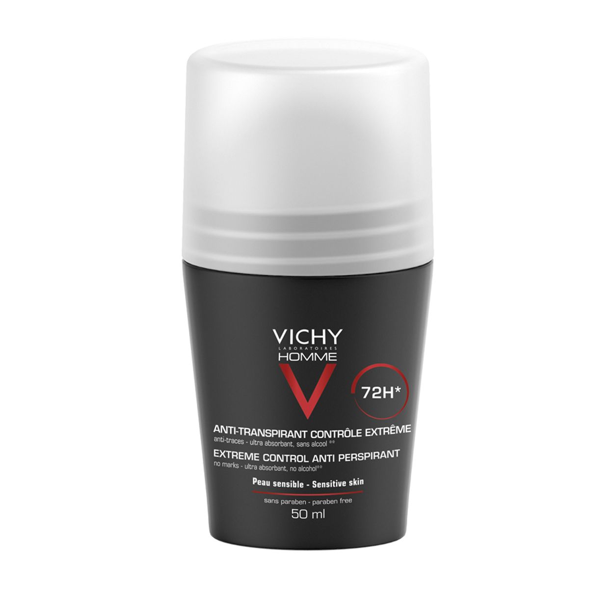 Kjøp Vichy Homme Antiperspirant Deo RollOn 72h 50 ml på Med24.no