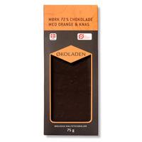 Økoladen Sjokolade mørk appelsin/knas Ø - 75 g