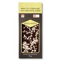 Økoladen Sjokolade mørk ingefær/lemon Ø 72% - 75 g