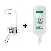 Ceduren håndsprit + dispenser i rustfritt stål - 1 sett