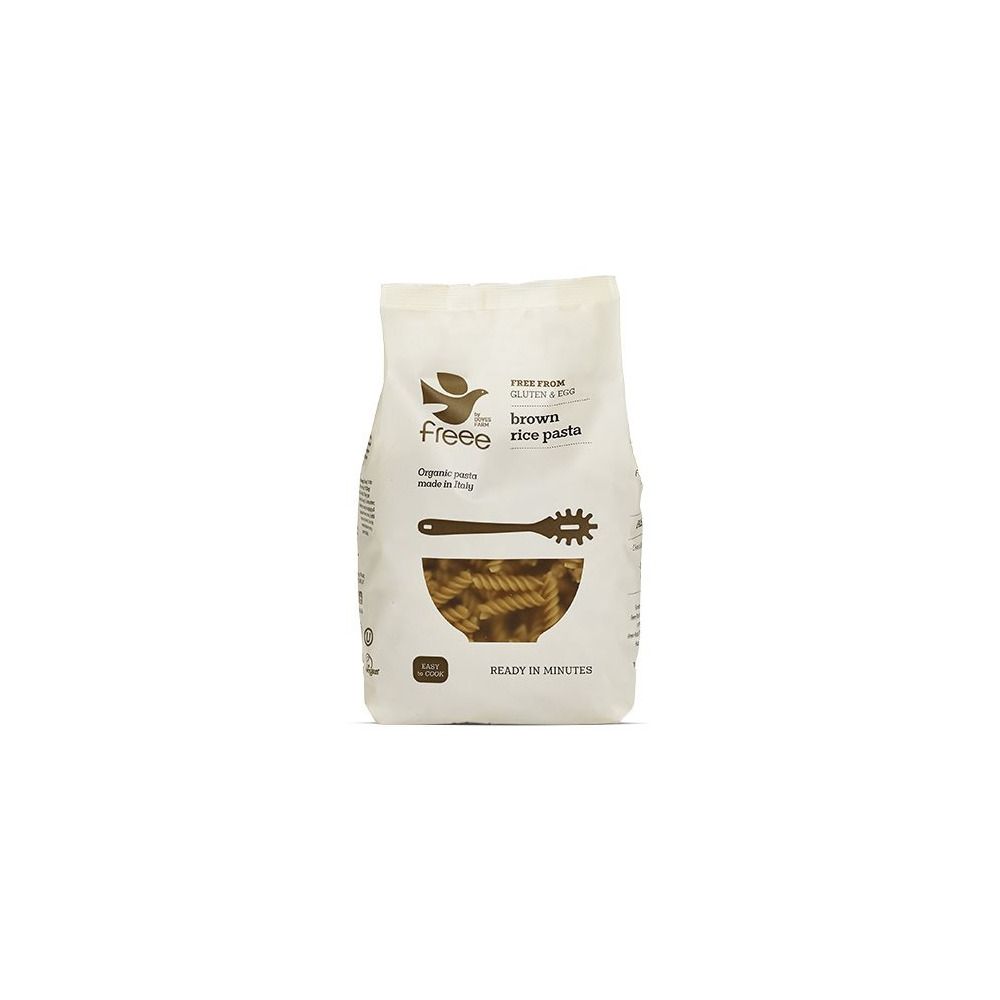 Doves Farm Pasta, brun ris fusilliskruer, glutenfri Ø - 500 gram