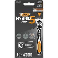 BIC Hybrid 5 Flex barberskraper + 4 hoder