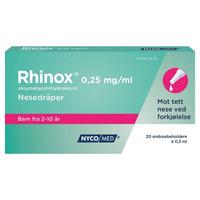 Rhinox nesedråper 0,25 mg/ml - 20 stk