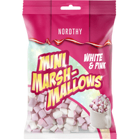 Nordthy Mini Marshmallows, hvit/rosa – 160  g
