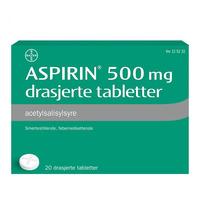 Aspirin tabletter 500 mg - 20 stk