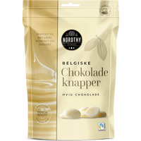 Nordthy Sjokoladeknapper, hvit bakesjokolade – 275 g