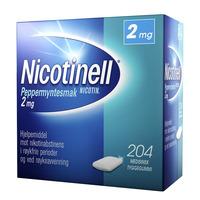 Nicotinell tyggegummi 2mg peppermynte - 204 stk