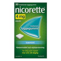 Nicorette tyggegummi 4mg icemint - 30 stk
