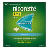 Nicorette tyggegummi 4mg icemint - 210 stk