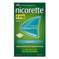 Nicorette tyggegummi 4mg icemint - 105 stk