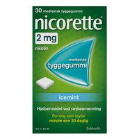 Nicorette tyggegummi 2mg icemint - 30 stk
