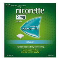 Nicorette tyggegummi 2mg icemint - 210 stk