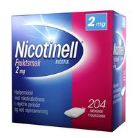 Nicotinell tyggegummi 2mg fruktsmak - 204 stk