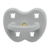 Hevea ortodontisk smokk, grå m. kroner – 3-36 mnd.