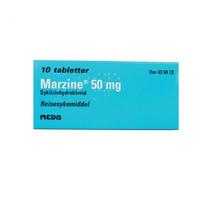 Marzine 50mg- 10 tabletter
