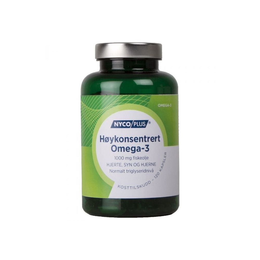 Nycoplus høykonsentrert omega3 kapsler 1000mg 120 stk Alltid lave