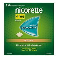 Nicorette tyggegummi 4mg fruitmint - 210 stk