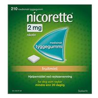 Nicorette tyggegummi 2mg fruitmint - 210 stk