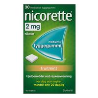 Nicorette tyggegummi 2 mg fruitmint - 30 stk.