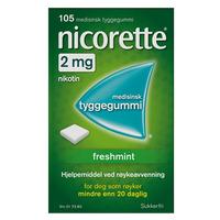 Nicorette tyggegummi 2mg freshmint - 105 stk