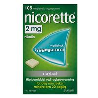 Nicorette tyggegummi 2mg - 105 stk