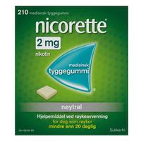 Nicorette tyggegummi 2mg - 210 stk