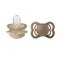 BIBS Supreme Silicone Vanilla/Dark Oak 2 pak - Str. 1