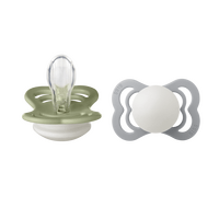 BIBS Supreme GLOW Silicone Sage/Cloud 2 pak - Str. 1