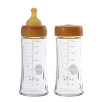 Hevea Baby Glasflaske Wide Neck 250 ml - 2 pakk