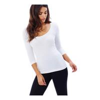 Boody 3/4 Sleeve Topp, hvit
