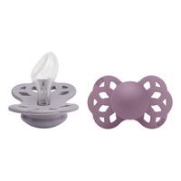 BIBS Infinity Silicone Anatomisk Fossil Grey/Mauve 2 pakk - Str. 2