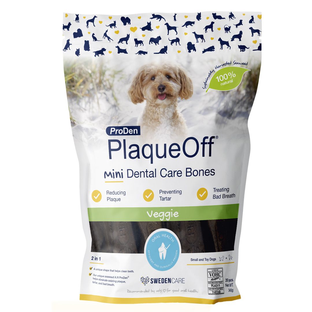 Kjøp Swedencare PlaqueOff Mini Dental Bones Veggie | Med24.no