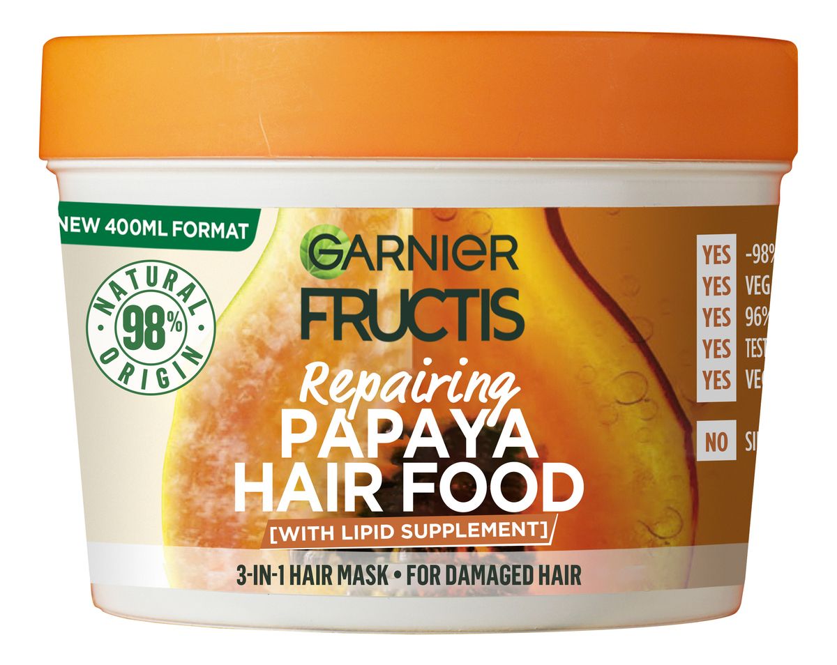 Garnier Fructis Hair Food Papaya Mask 400 ml. Med24.no