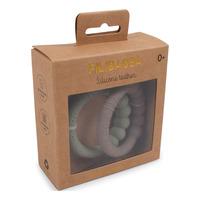 Filibabba Bitering i silikon 2-pk - Warm Grey + Oil Green