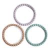 Mushie Perle Bitering (Lilac/Cyan/Soft Peach) - 3 stk.