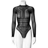 NORTIE Gry Bunnløs Bodystocking m. Lange Ermer - Onesize
