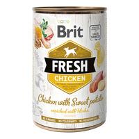 Brit Fresh våtfôr kylling m. søtpotet- 400 g.