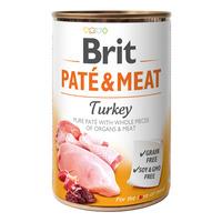 Brit Pate & Meat våtfôr m. kalkun - 400 g.