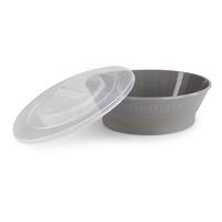 Twistshake Dyp tallerken med lokk - Grå