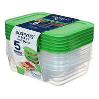 Sistema Nest It Meal Prep Grønn 870 ml - 5 pk