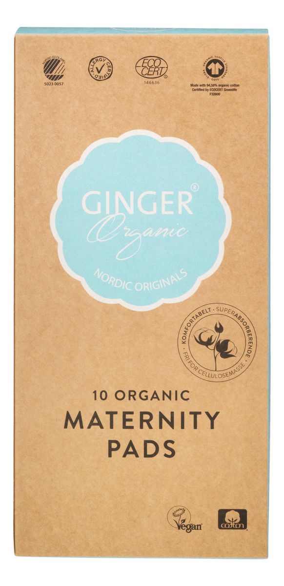 Kjøp Ginger Organic Postpartum Bind, 10 stk. Med24.no