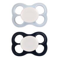 Barnets Favorit luftsmokker silikon 6+ mdr. - Navy/Lyseblå - 2 stk.