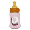 Hevea Glass Tåteflaske Wide Neck med Sleeve 150 ml, Powder Pink - 1 stk.