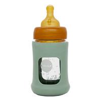Hevea Glass Tåteflaske Wide Neck med Sleeve 150 ml, Seafoam Blue - 1 stk.