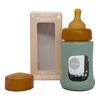 Hevea Glass Tåteflaske Wide Neck med Sleeve 150 ml, Seafoam Blue - 1 stk.