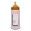 Hevea Glass Tåteflaske Wide Neck med Sleeve 250 ml, Powder Pink - 1 stk.