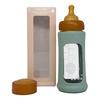 Hevea Glass Tåteflaske Wide Neck med Sleeve 250 ml, Seafoam Blue - 1 stk.
